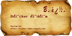 Böcker Ádám névjegykártya